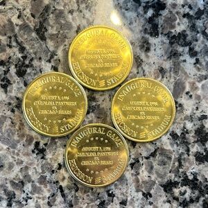 Carolina Panthers Inaugural Game Commemorative Coins - Gold Tone (4)
